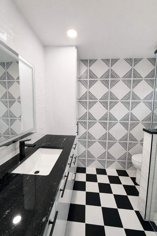 Black & White Master Bathroom and Guest Bathroom Remodel