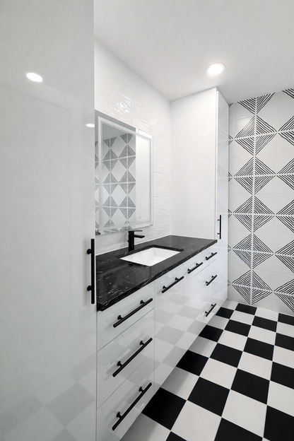 Black & White Master Bathroom and Guest Bathroom Remodel
