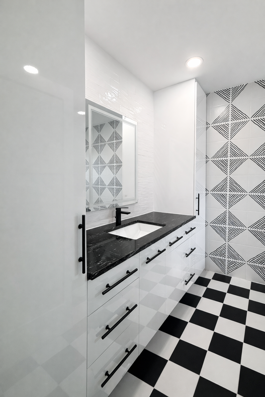 Black & White Master Bathroom and Guest Bathroom Remodel