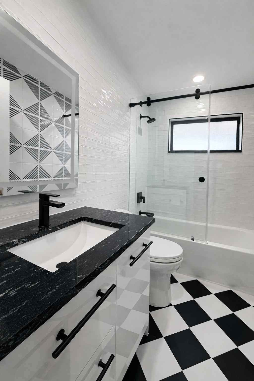 Black & White Master Bathroom and Guest Bathroom Remodel