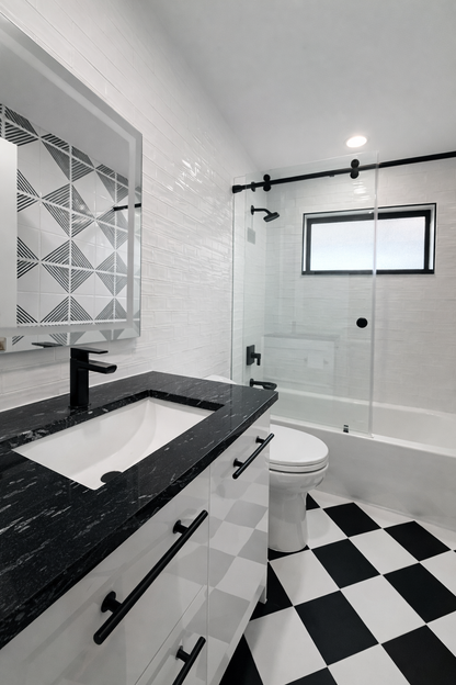 Black & White Master Bathroom and Guest Bathroom Remodel